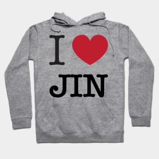 I love BTS Jin Kim Seokjin typography Morcaworks Hoodie